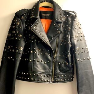 Nasty Gal studded black leather jacket! Size small